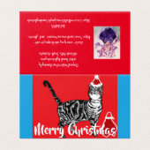 Niedlich Tabby Cat Merry Catsmus Weihnachtskarte S (Außenseite Aufgefaltet)