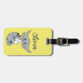 Niedlich Tabby Cat Personalisiert Gepäckanhänger (Vorderseite horizontal)