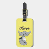 Niedlich Tabby Cat Personalisiert Gepäckanhänger (Vorderseite vertikal)