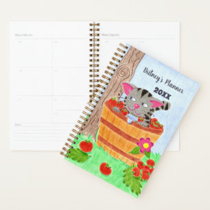 Niedlich Tabby Cat personalisierter Planer