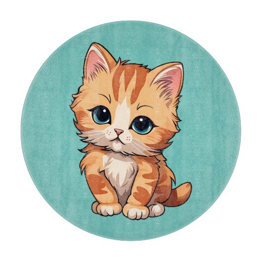 Niedlich Tabby Cat Schneidebrett (Vorderseite)