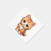 Niedlich Tabby Cat Serviette (Ecke)