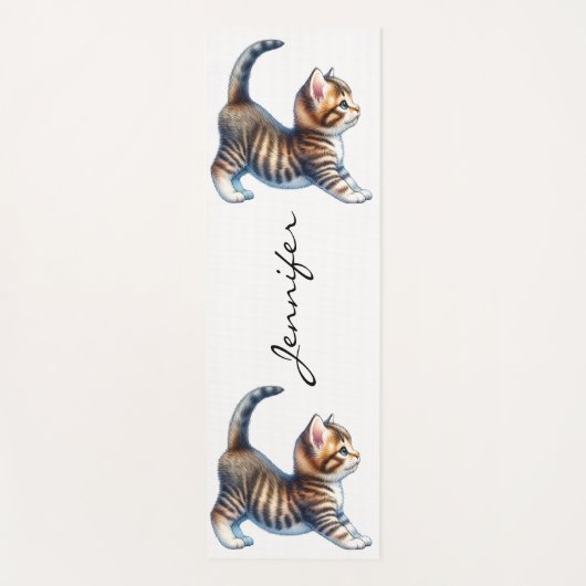 Niedlich Tabby Cat Yoga Mat Yogamatte (Vorderseite)