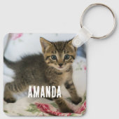 Niedlich Tabby Kitten sieht überraschend aus Schlüsselanhänger (Rückseite)