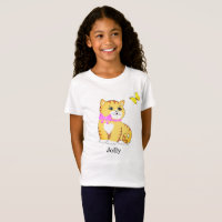Niedlich Tabby Kitty Cat & Butterfly T - Shirt
