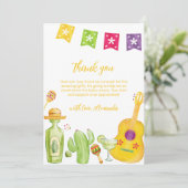 Niedlich Taco 'Bout Cactus Limon Guitar Baby Dusch Dankeskarte (Stehend Vorderseite)