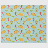 Niedlich Tacos Avocado Chili Limones Party Blau Geschenkpapier (Flach)