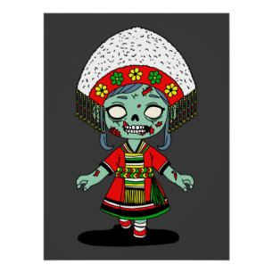 Niedlich taiwanesisch Zombie Poster