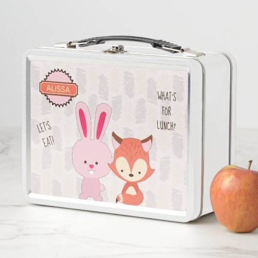 Niedlich Talking Fox and Bunny ID457 Metall Lunch Box (Beispiel)