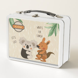 Niedlich Talking Koala und Kangaroo ID457 Metall Lunch Box