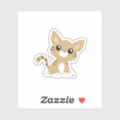 Niedlich Tan Kitty Custom-Cut Vinyl Sticker (Blatt)