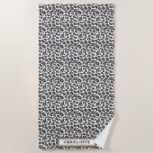 Niedlich Tan Leopard Print Beach Handtuch (Vorderseite)