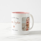 Niedlich Tante 2 Foto Rosa Moderne Zweifarbige Tasse (VorderseiteRechts)