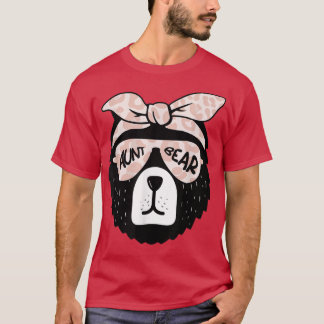 Niedlich Tante Bear Face Sonnenbrille Mutter Mama T-Shirt