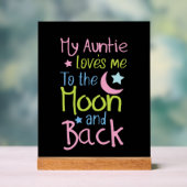 Niedlich Tante Liebe Mond zurück Unisex Kinderzimm Acrylschild (Neutral)