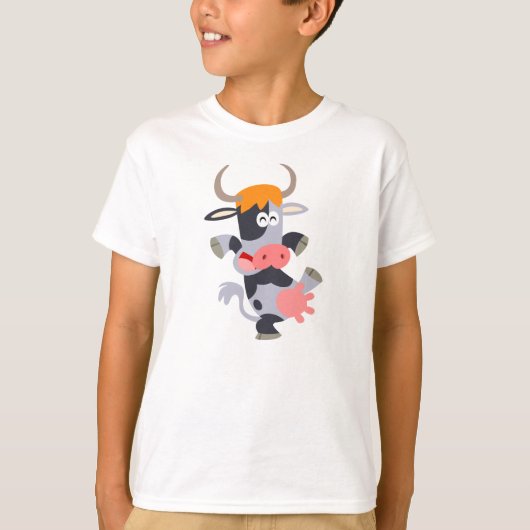 Niedlich Tanzend Cartoon Kuh Kinder T - Shirts (Vorderseite)