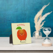 Niedlich tanzende Apfel-Cartoon-Abbildung Fotoplatte (InSitu)