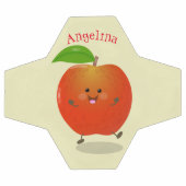 Niedlich tanzende Apfel-Cartoon-Abbildung Fußball (Flach)