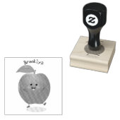 Niedlich tanzende Apfel-Cartoon-Abbildung Gummistempel (Stempel)