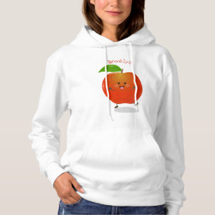 Niedlich tanzende Apfel-Cartoon-Abbildung Hoodie