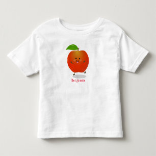 Niedlich tanzende Apfel-Cartoon-Abbildung Kleinkind T-shirt