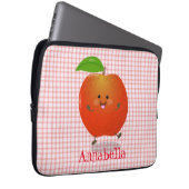 Niedlich tanzende Apfel-Cartoon-Abbildung Laptopschutzhülle (Vorne Rechts)