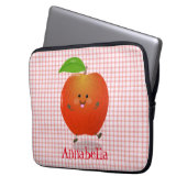 Niedlich tanzende Apfel-Cartoon-Abbildung Laptopschutzhülle (Vorderseite Links)