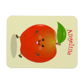 Niedlich tanzende Apfel-Cartoon-Abbildung Magnet (Horizontal)