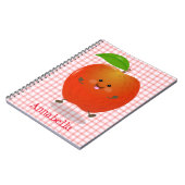 Niedlich tanzende Apfel-Cartoon-Abbildung Notizblock (Linke Seite)