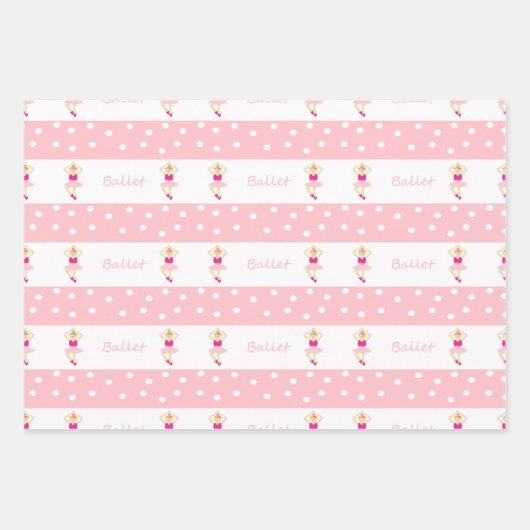 Niedlich tanzende Ballerinas Geschenkpapier Set (Vorderseite 3)