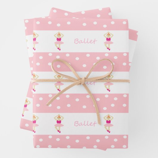 Niedlich tanzende Ballerinas Geschenkpapier Set (Beispiel)
