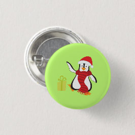 Niedlich Tanzende Cartoon Pinguin mit Red Hat und Button
