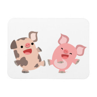 Niedlich Tanzende Cartoon Schweine Flexible Magnet