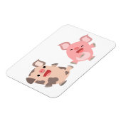 Niedlich Tanzende Cartoon Schweine Flexible Magnet (Linke Seite)