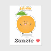 Niedlich tanzende Orangenzitrusfrüchte Aufkleber (Blatt)