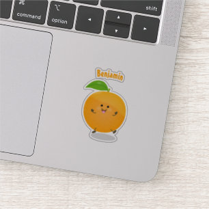 Niedlich tanzende Orangenzitrusfrüchte Aufkleber