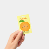 Niedlich tanzende Orangenzitrusfrüchte Ausweis (Handheld)