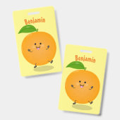 Niedlich tanzende Orangenzitrusfrüchte Ausweis (Vorder- & Rückseite)