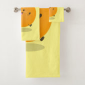 Niedlich tanzende Orangenzitrusfrüchte Badhandtuch Set (Insitu)