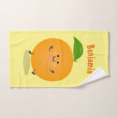 Niedlich tanzende Orangenzitrusfrüchte Badhandtuch Set (Handtuch)
