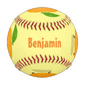 Niedlich tanzende Orangenzitrusfrüchte Baseball (Vorderseite)