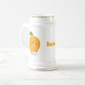 Niedlich tanzende Orangenzitrusfrüchte Bierglas (Vorderseite Links)