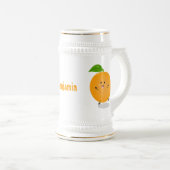 Niedlich tanzende Orangenzitrusfrüchte Bierglas (VorderseiteRechts)