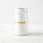 Niedlich tanzende Orangenzitrusfrüchte Bierglas (Mittel)