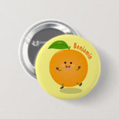 Niedlich tanzende Orangenzitrusfrüchte Button (Vorne & Hinten)