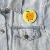 Niedlich tanzende Orangenzitrusfrüchte Button (Beispiel)