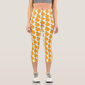 Niedlich tanzende Orangenzitrusfrüchte Capri Leggings (Vorderseite)