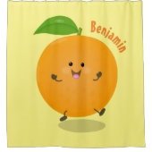 Niedlich tanzende Orangenzitrusfrüchte Duschvorhang (Vorderseite)