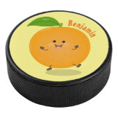 Niedlich tanzende Orangenzitrusfrüchte Eishockey Puck (3/4)
