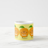 Niedlich tanzende Orangenzitrusfrüchte Espressotasse (Vorderseite)